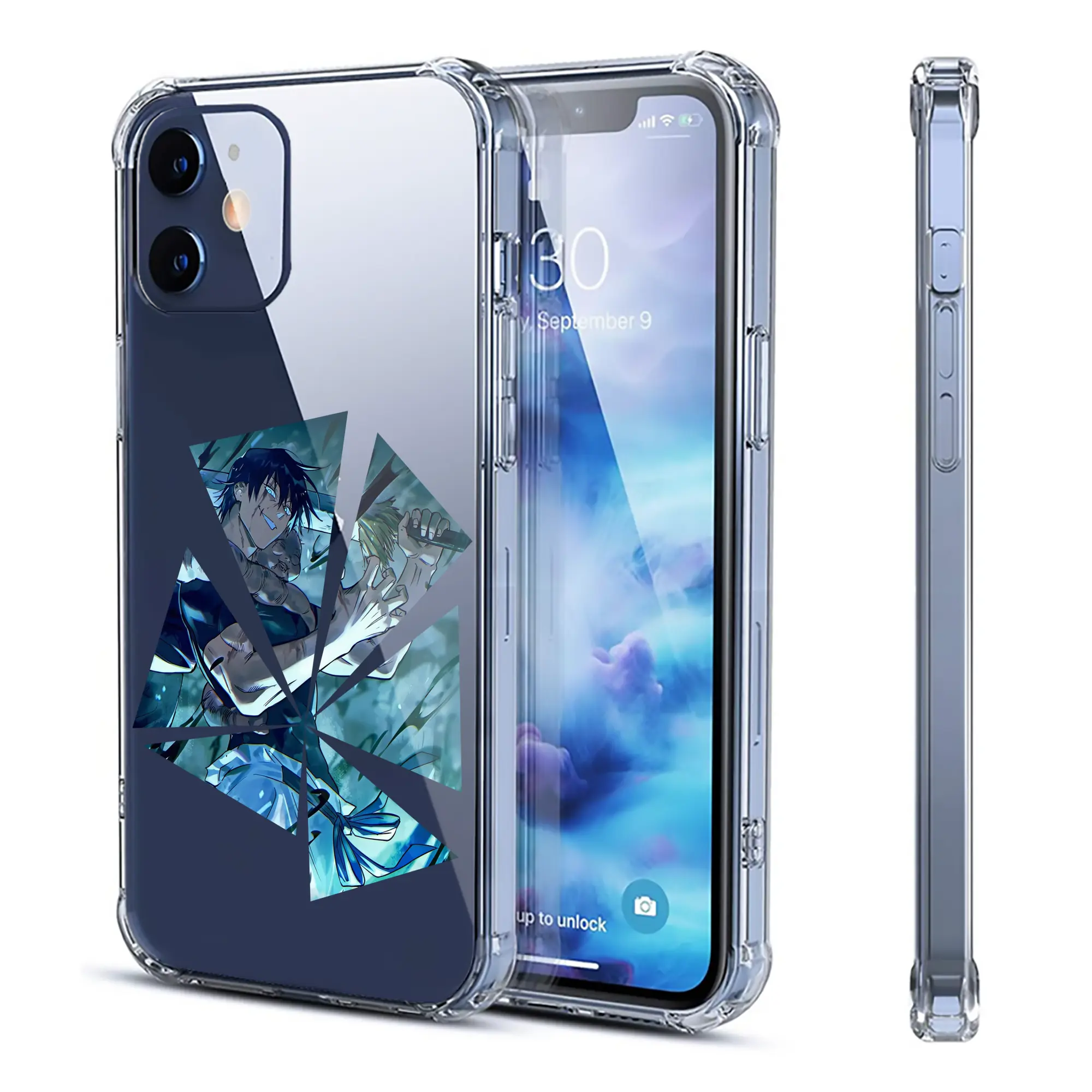 呪術廻戦 グッズ,伏黒 甚爾 - IPhone 12シリーズ対応 ・ 透明スマホケース ・ クリアソフトケース ・ TPU素材 ・ 耐衝撃 ・ 高密着 ・ 防汚 防指紋 ・ 簡単着脱